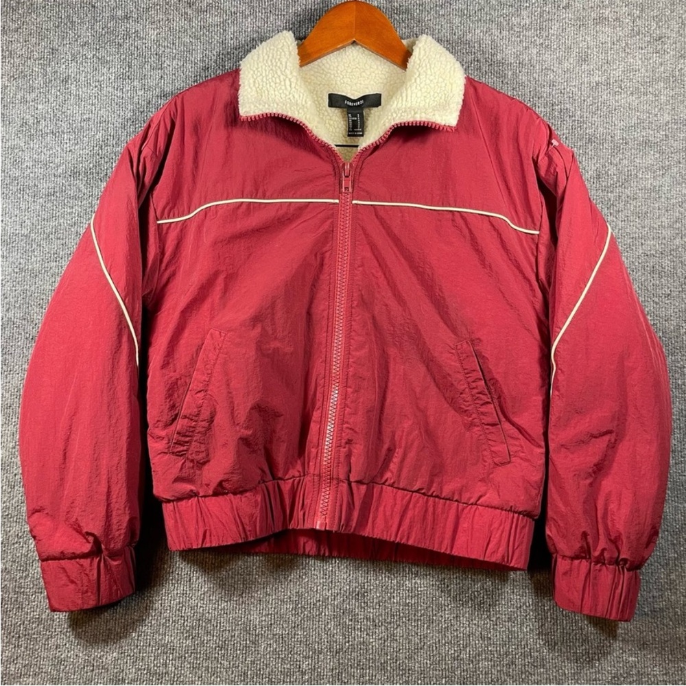 Forever 21 Cropped Jacket/Bomber Lined w/Sherpa